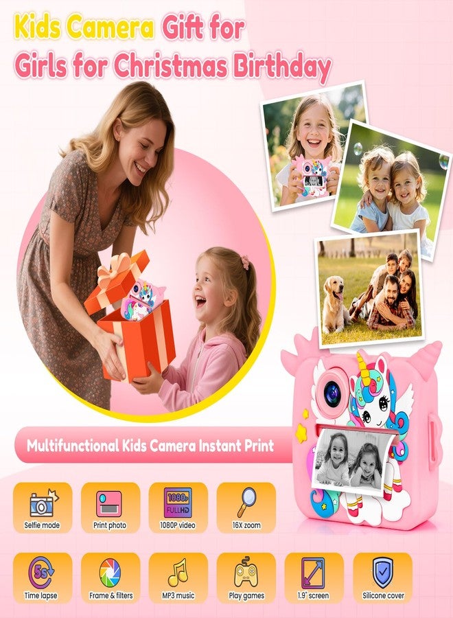 OTJ Kids Camera Instant Print for Girls Boys - Selfie Toddler Digital Toy Camera Gift Set, Christmas Birthday Gifts for 3 4 5 6 7 8 9 10 Years Old Kids - Image 3